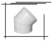 45 degree pvs elbow